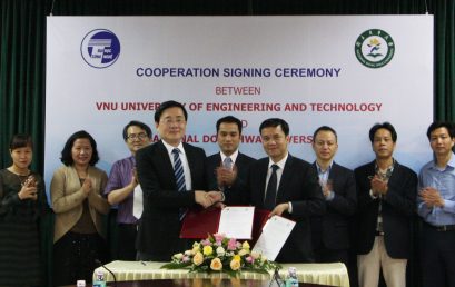 The signing ceremony of a cooperation agreement between the University of Technology and the National Chunghwa University, Taiwan