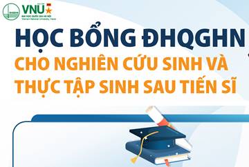 [Infographic] Học bổng của ĐHQGHN cho nghiên cứu sinh và thực tập sinh sau tiến sĩ