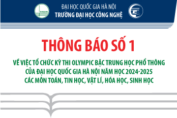 Trường Đại học Công nghệ tổ chức kỳ thi Olympic bậc Trung học phổ thông của Đại học Quốc gia Hà Nội năm học 2024-2025 các môn Toán, Tin học, Vật  lí, Hóa học, Sinh học